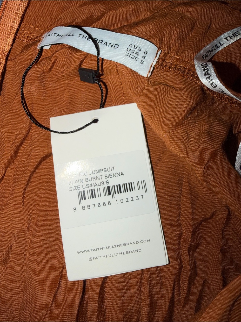 NWT Revolve Faithfull the Brand Cedric Wide-Leg Jumpsuit w Tie Waist US 4 Small - Picture 9 of 9